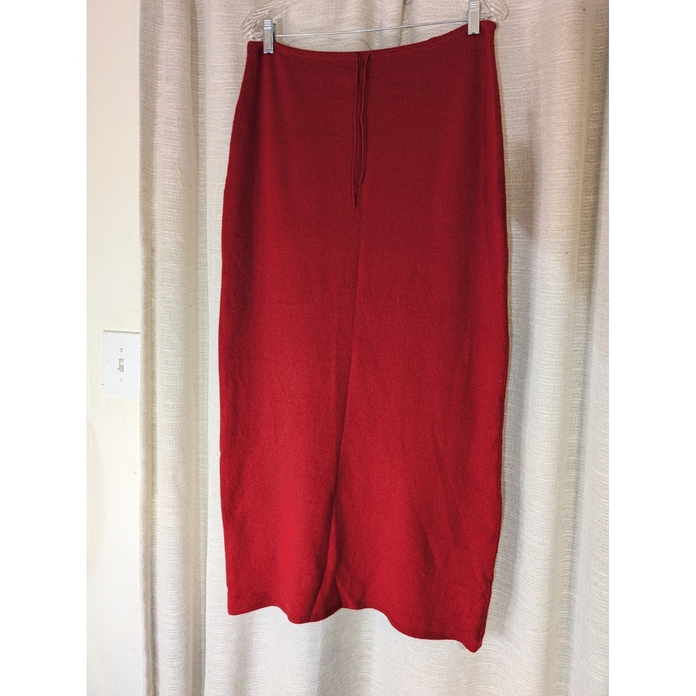Christopher Fischer Size L Red 100% Cashmere Maxi Skirt - Picture 2 of 6